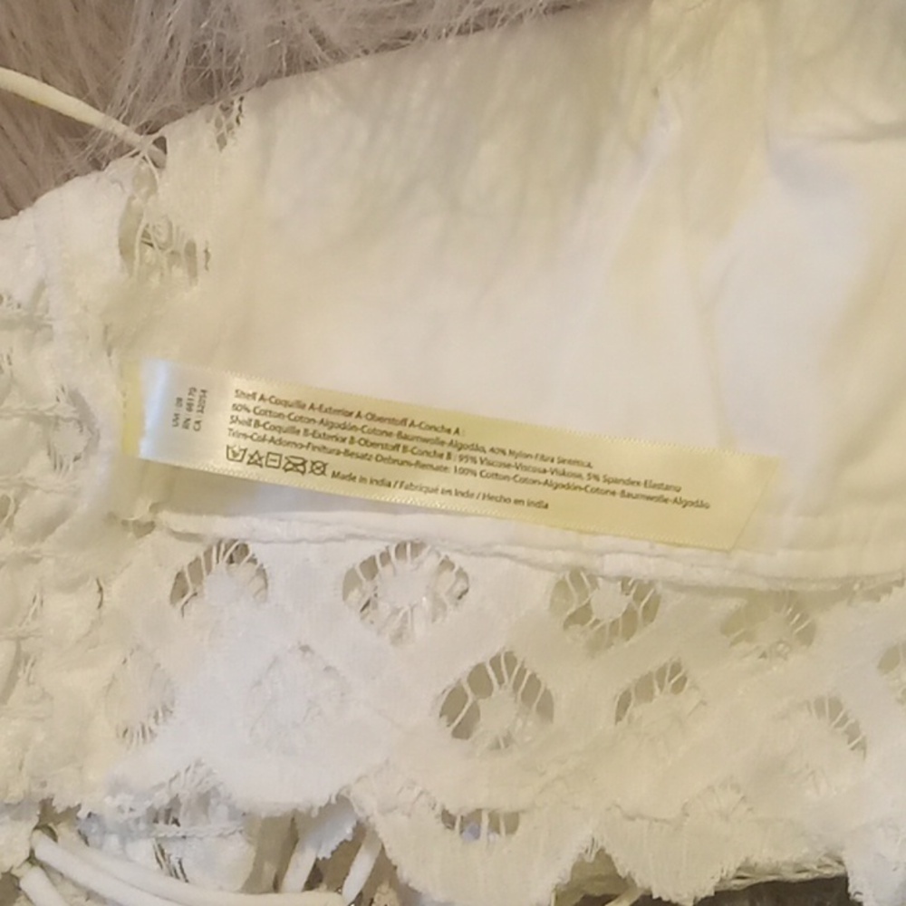 Free People Bralette white Adella Size Small - Picture 4 of 5